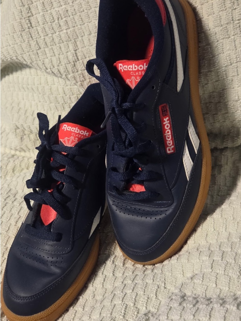 Reebok Navy White Red Gum Classic Sneakers